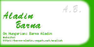 aladin barna business card